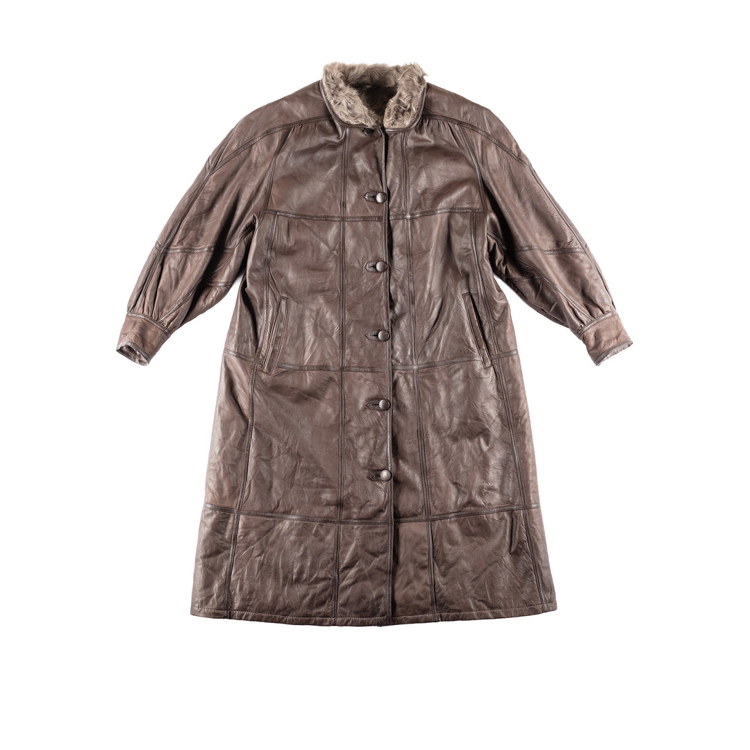 Vintage 90's Women Sheepskin Vest in Brown
