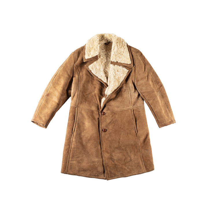Vintage 70's Men Sheepskin Coat in BrownVN133
