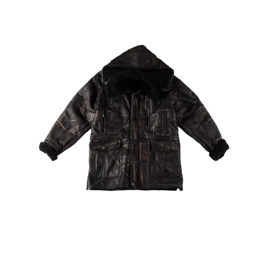 Vintage 80's Women Sheepskin Coat in BlackMN517