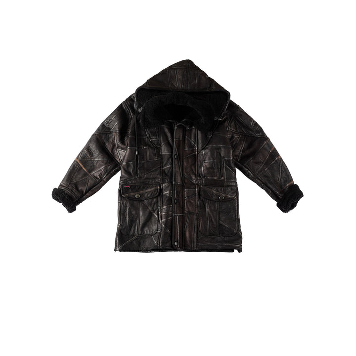Vintage 80's Women Sheepskin Coat in BlackMN517