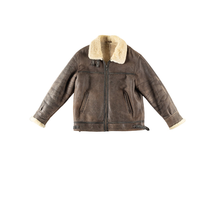 Vintage 80's Men Sheepskin Jacket in BrownVN257