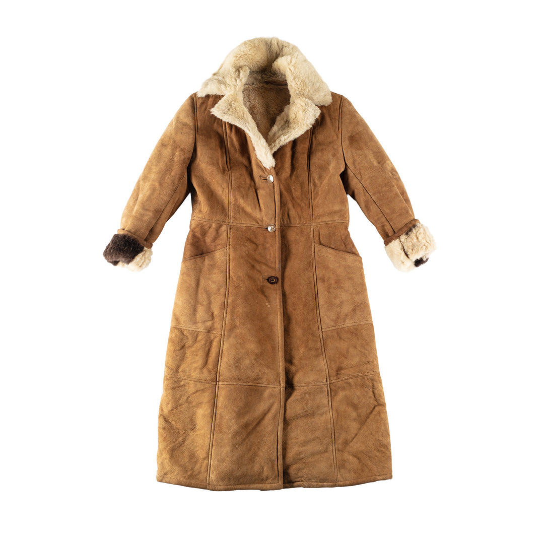 Vintage 70's Women Sheepskin Coat in BeigeMN159