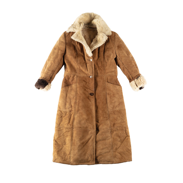Vintage 70's Women Sheepskin Coat in BeigeMN159