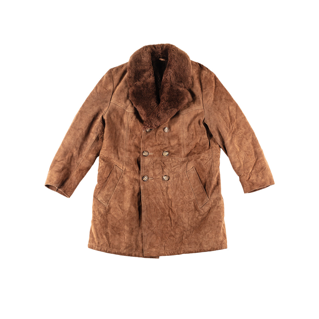 Vintage 70's Men Sheepskin Coat in Brown