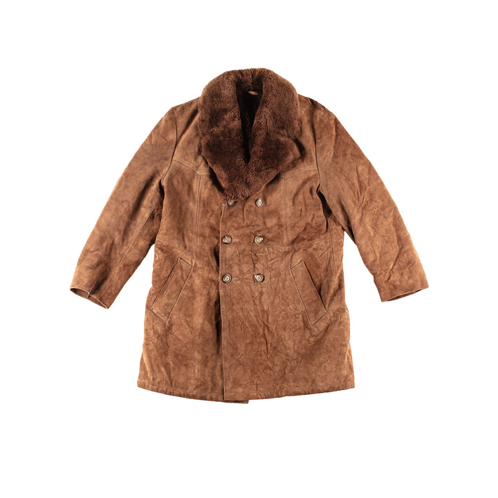 Vintage 70's Men Sheepskin Coat in Brown