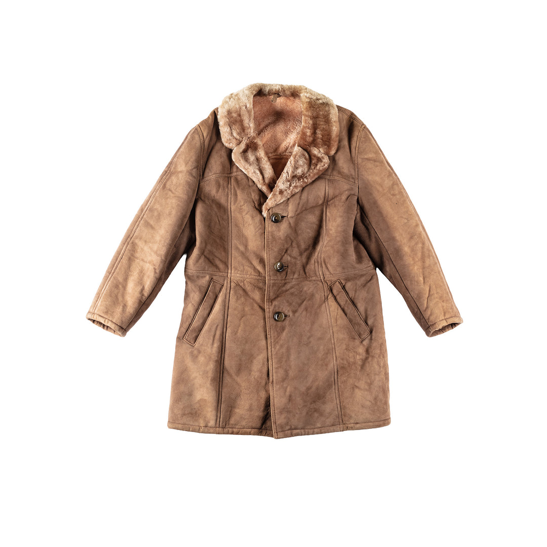 Vintage 70's Men Sheepskin Coat in BeigeVN119