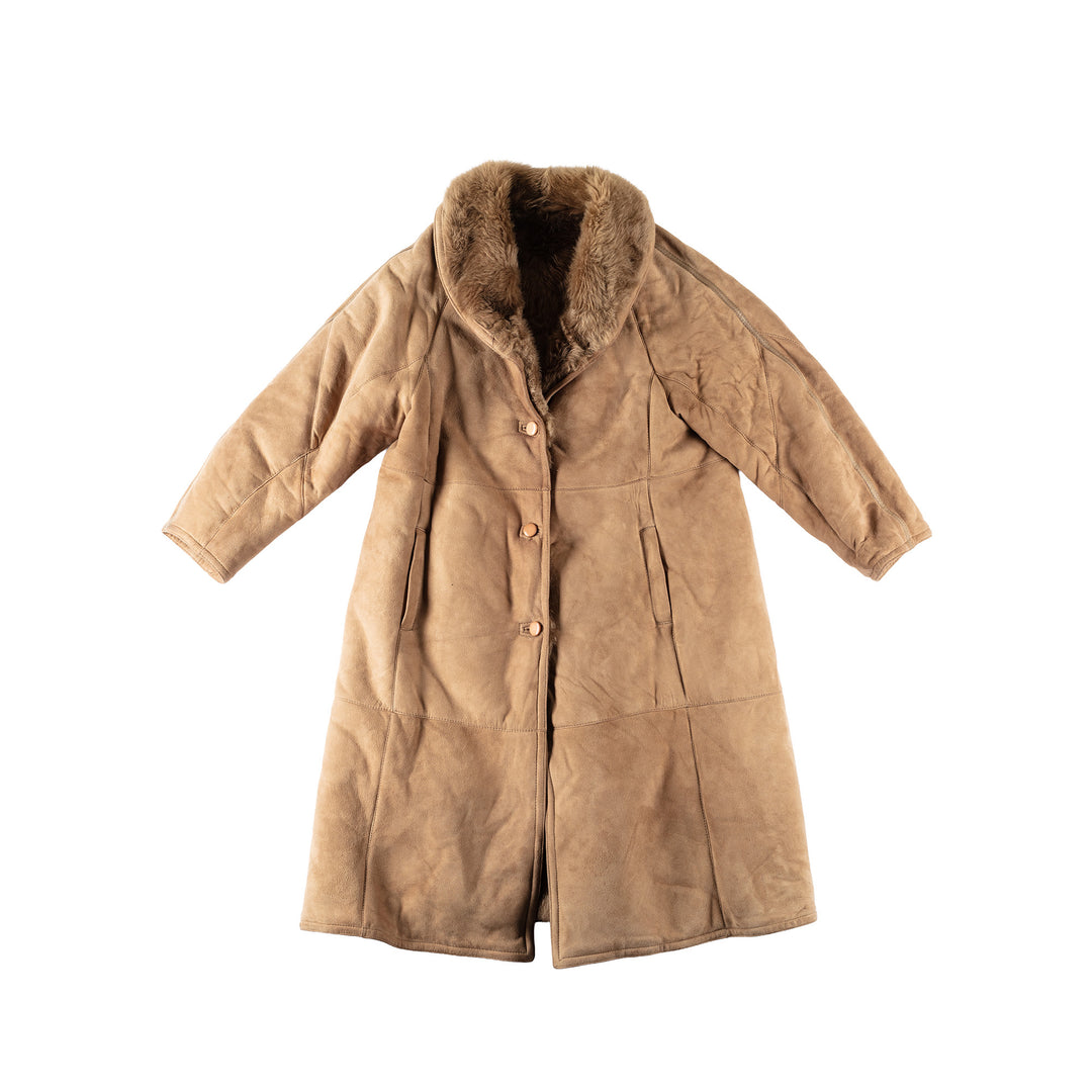 Vintage 80's Women Sheepskin Coat in BrownMN172