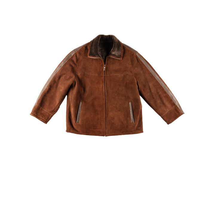 Vintage 90's Men Sheepskin Jacket in BrownVN212