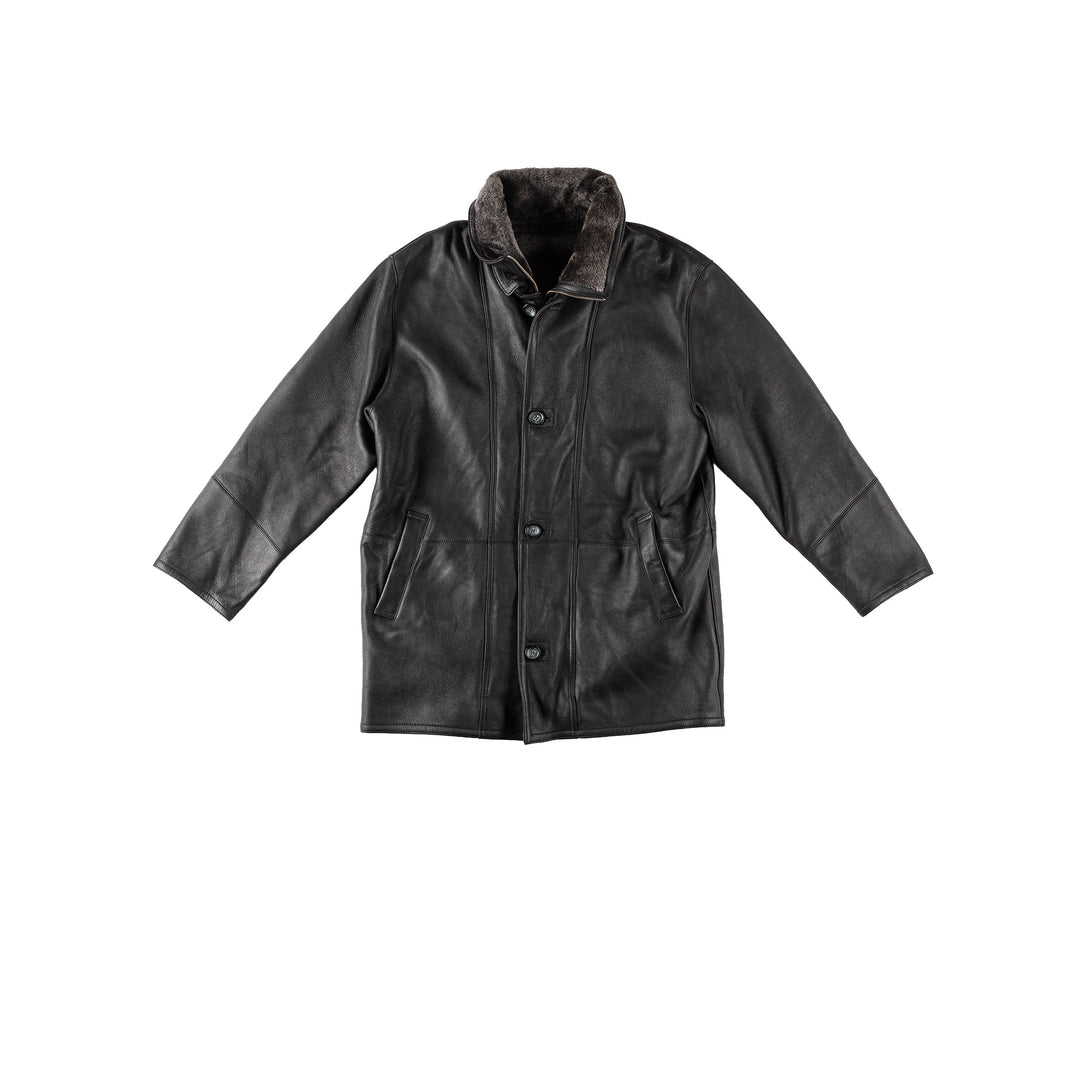 Vintage 90's Men Sheepskin Coat in BlackVN132