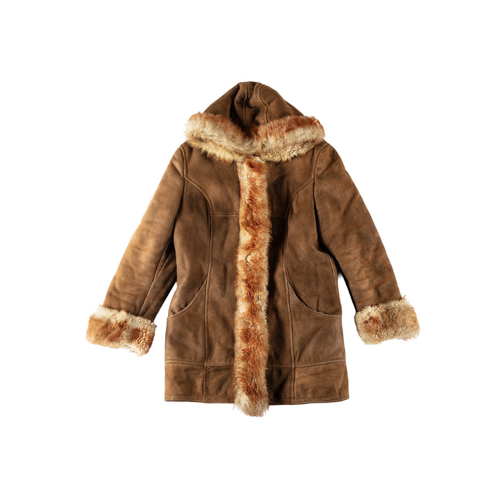 Vintage 70's Women Sheepskin Coat in BrownMN541