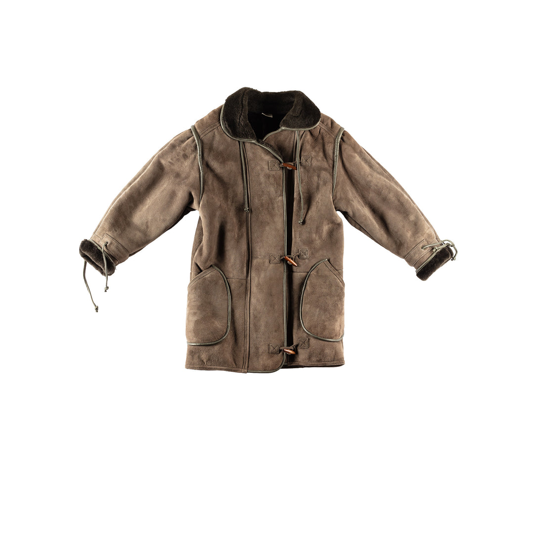 Vintage 80's Women Sheepskin Coat in GreenMN251