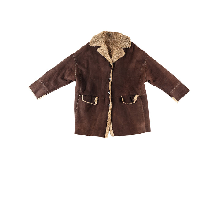 Vintage 70's Women Sheepskin Coat in BrownMN226