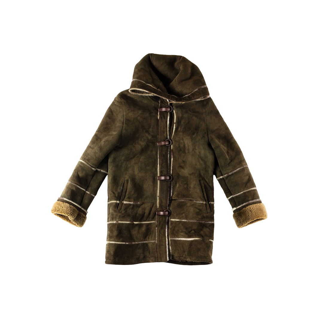 Vintage 70's Women Sheepskin Coat in KhakiMN526