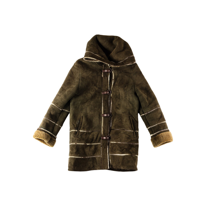 Vintage 70's Women Sheepskin Coat in KhakiMN526