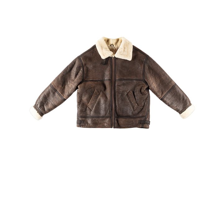 Vintage 80's Men Sheepskin Jacket in BrownVN258