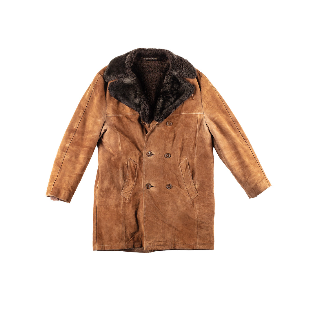 Vintage 70's Men Sheepskin Coat in Brown