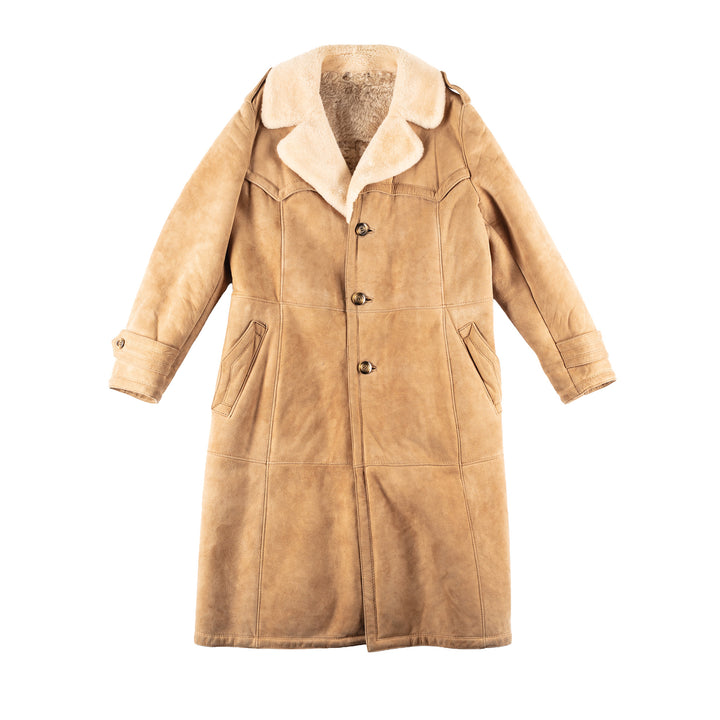 Vintage 80's Men Sheepskin Coat in BeigeVN098