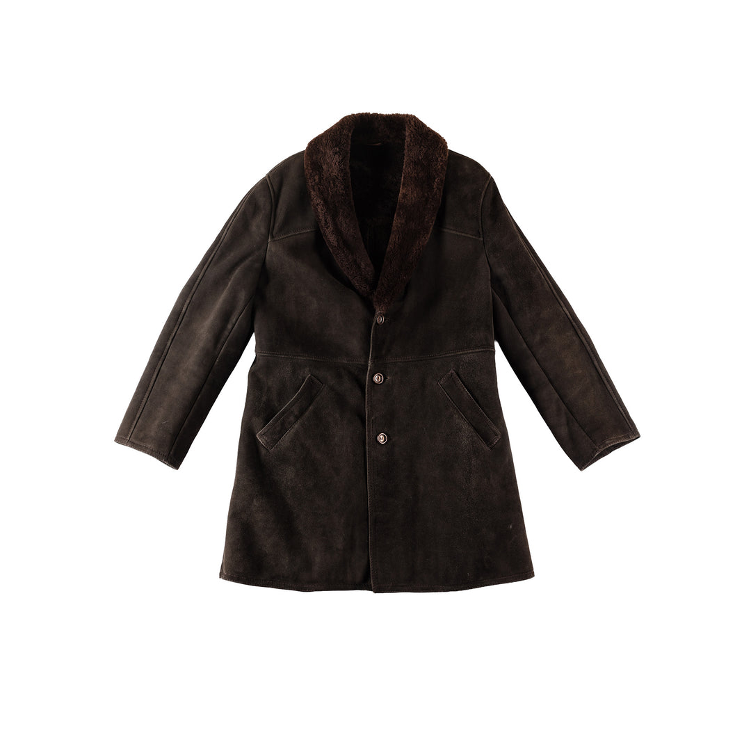 Vintage 70's Men Sheepskin Coat in BrownVN262
