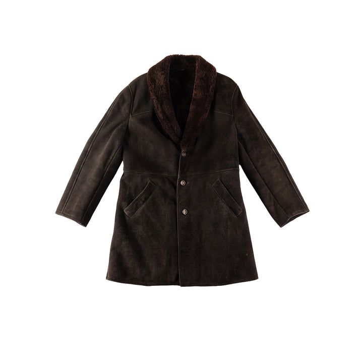 Vintage 70's Men Sheepskin Coat in BrownVN262