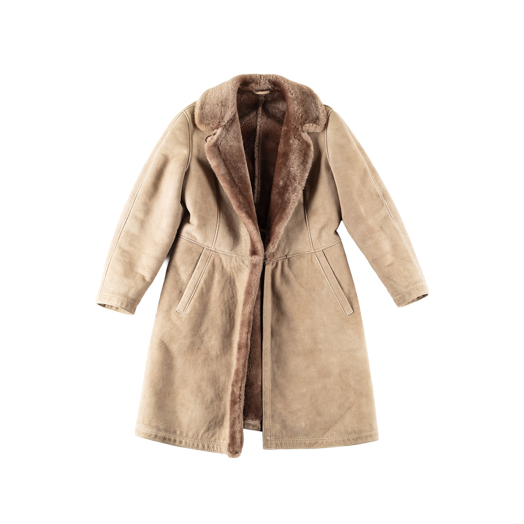 Vintage 70's Women Sheepskin Coat in GrayMN182
