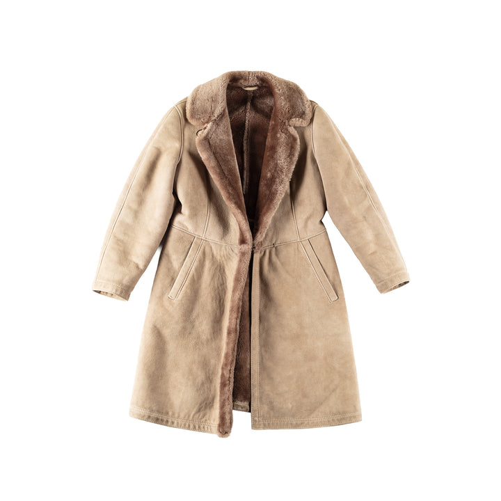 Vintage 70's Women Sheepskin Coat in GrayMN182