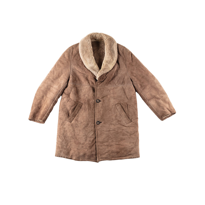 Vintage 90's Men Sheepskin Coat in BeigeVN240