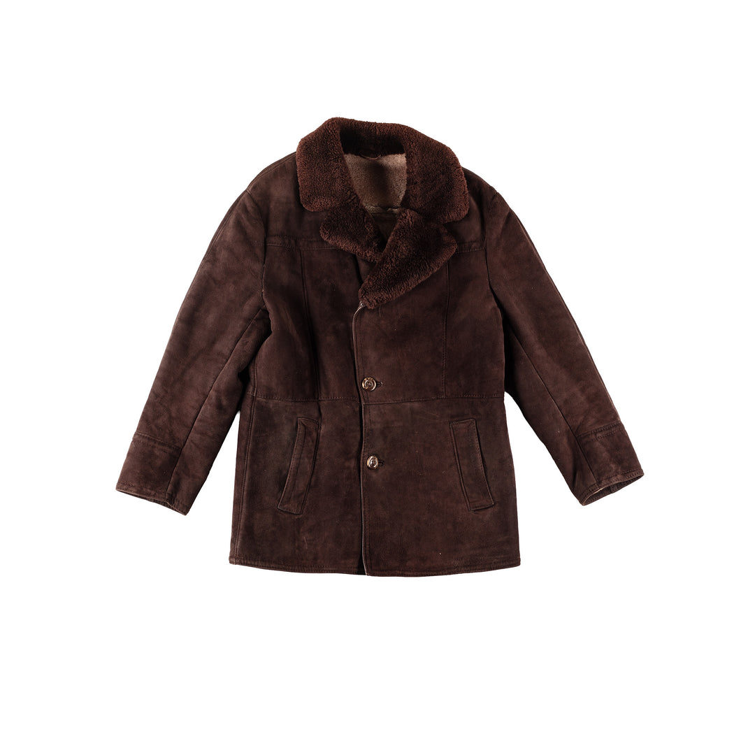 Vintage 80's Men Sheepskin Coat in BrownVN206