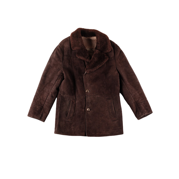Vintage 80's Men Sheepskin Coat in BrownVN206