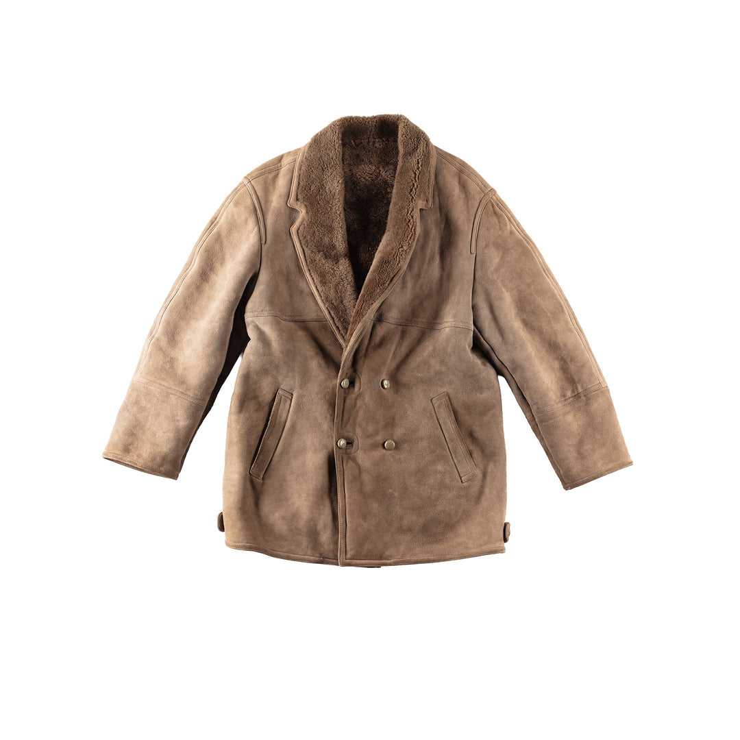 Vintage 80's Men Sheepskin Coat in BeigeVN162