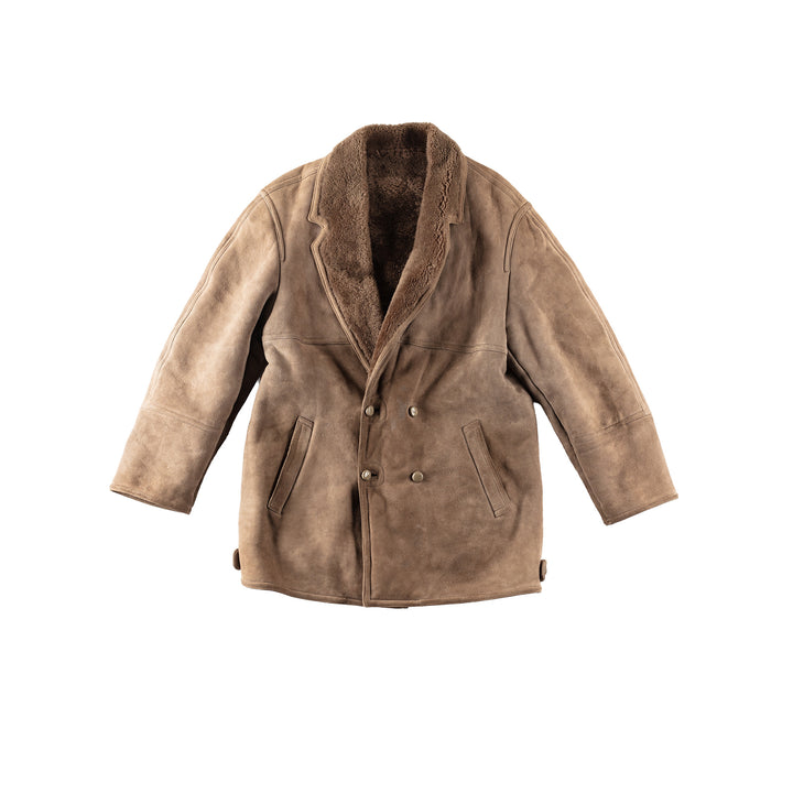 Vintage 80's Men Sheepskin Coat in BeigeVN162