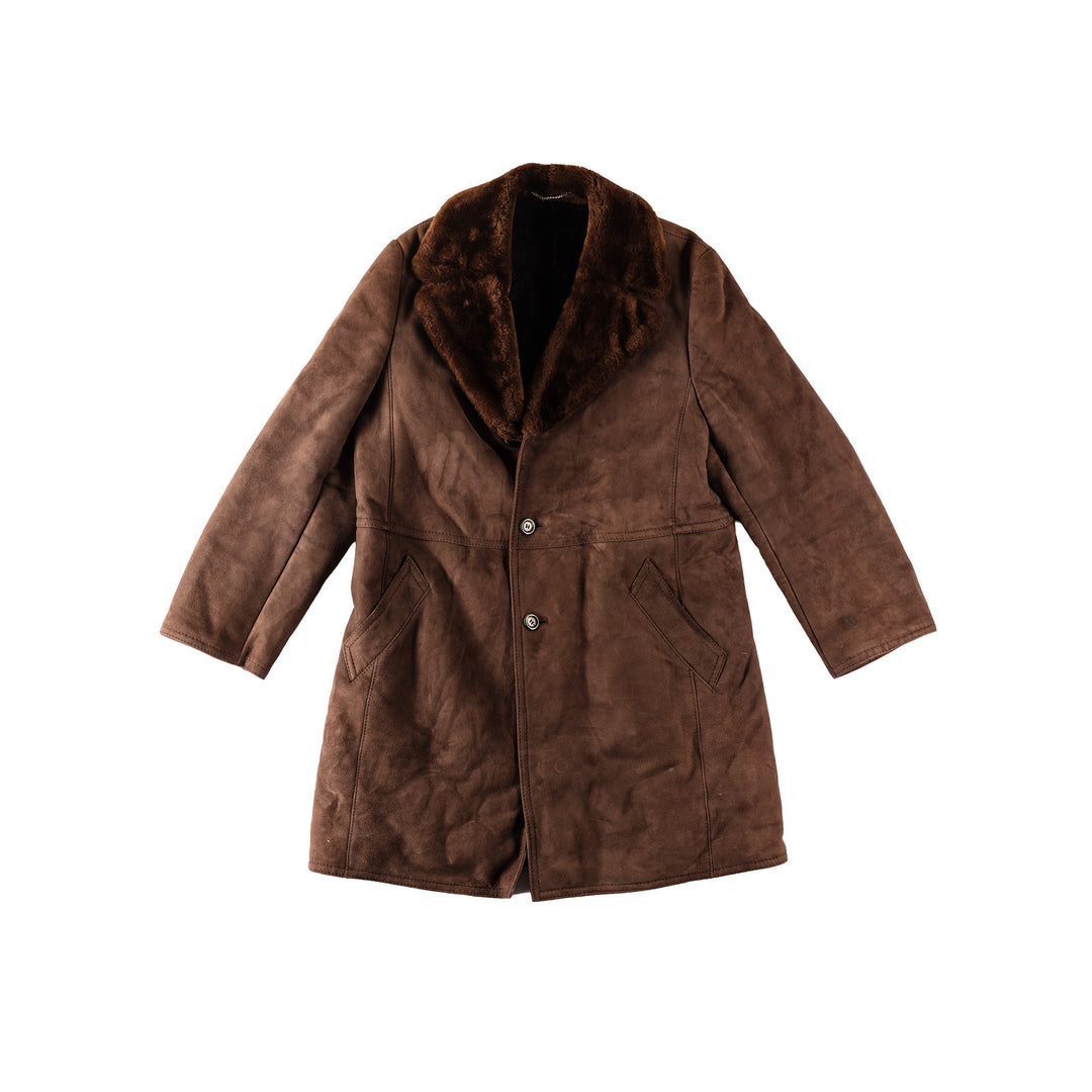 Vintage 70's Men Sheepskin Coat in BrownVN367