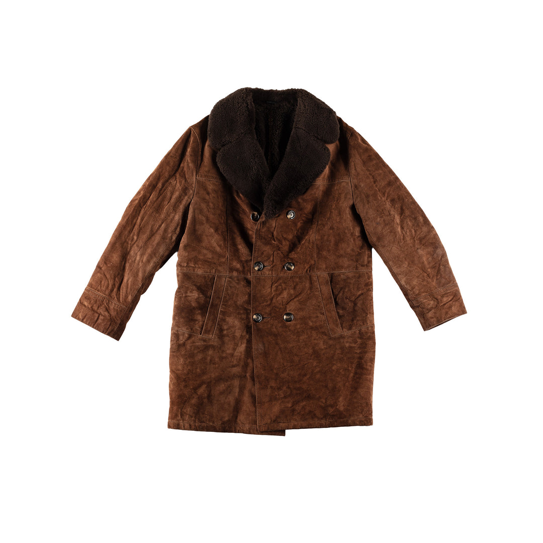 Vintage 70's Men Faux Sheepskin Coat in BrownVN601