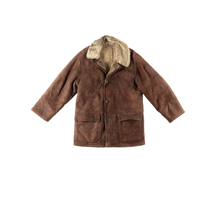 Vintage 80's Men Sheepskin Jacket in BrownVN239
