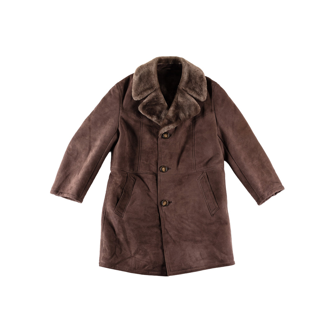 Vintage 70's Men Sheepskin Coat in BrownVN628
