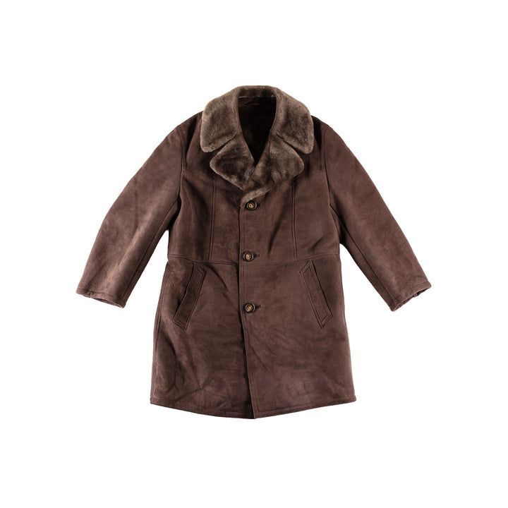 Vintage 70's Men Sheepskin Coat in BrownVN628