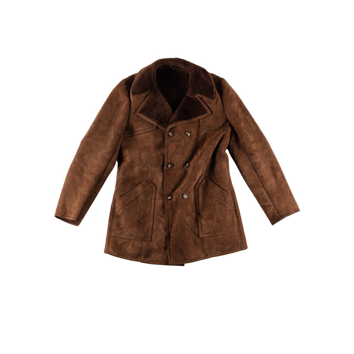 Vintage 70's Men Sheepskin Coat in BrownVN622