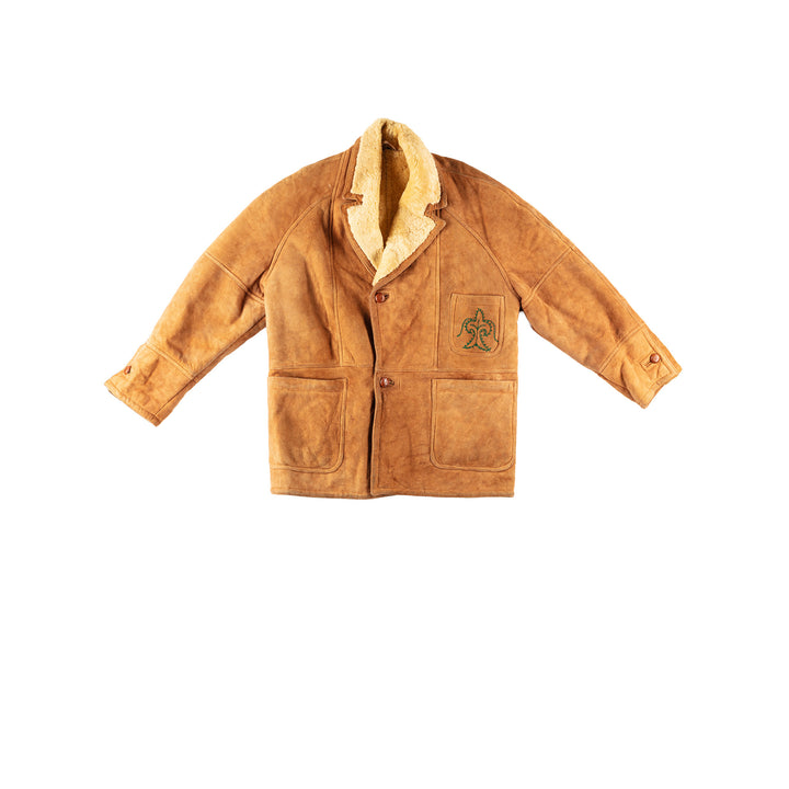 Vintage 80's Men Sheepskin Coat in BrownVN220