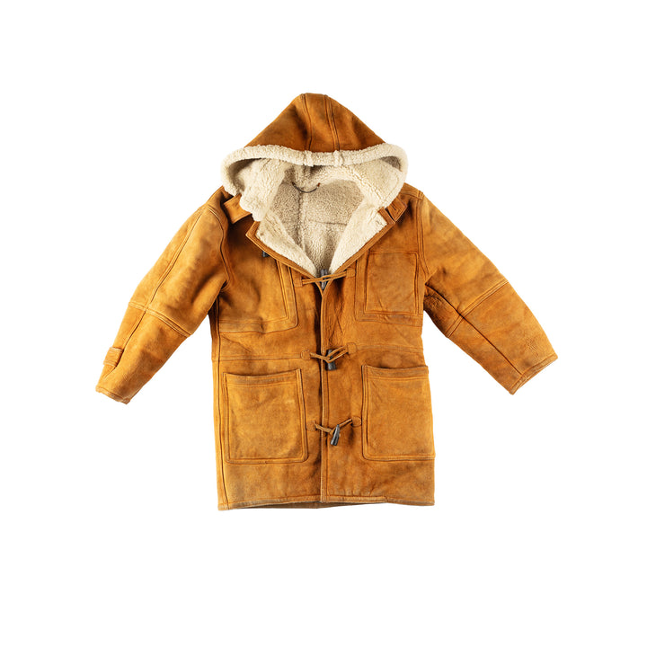 Vintage 80's Men Sheepskin Coat in OrangeVN149