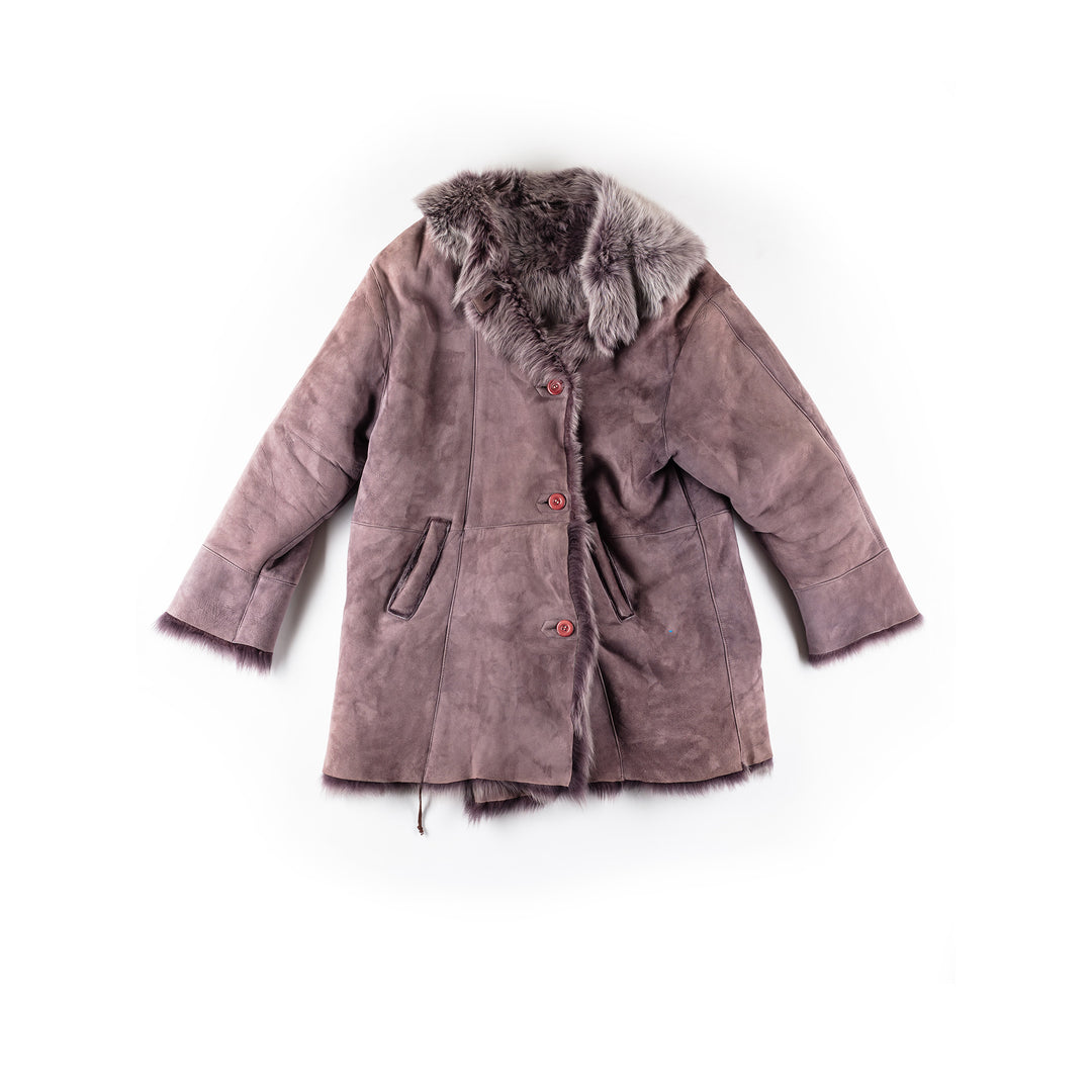 Vintage 70's Women Fur Coat in PurpleMN142