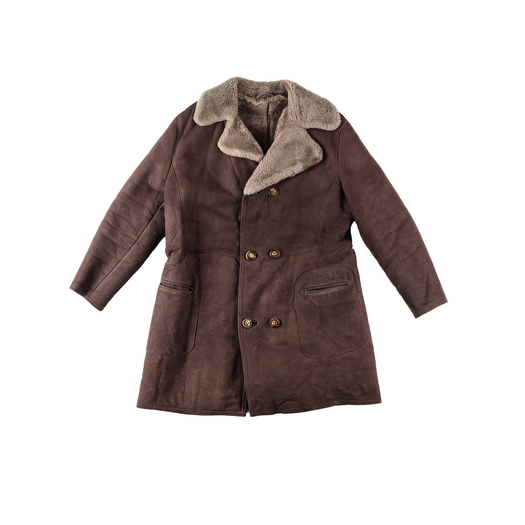Vintage 70's Men Sheepskin Coat in BrownVN117