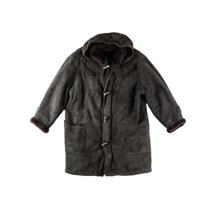 Vintage 80's Men Sheepskin Coat in BlackVN127