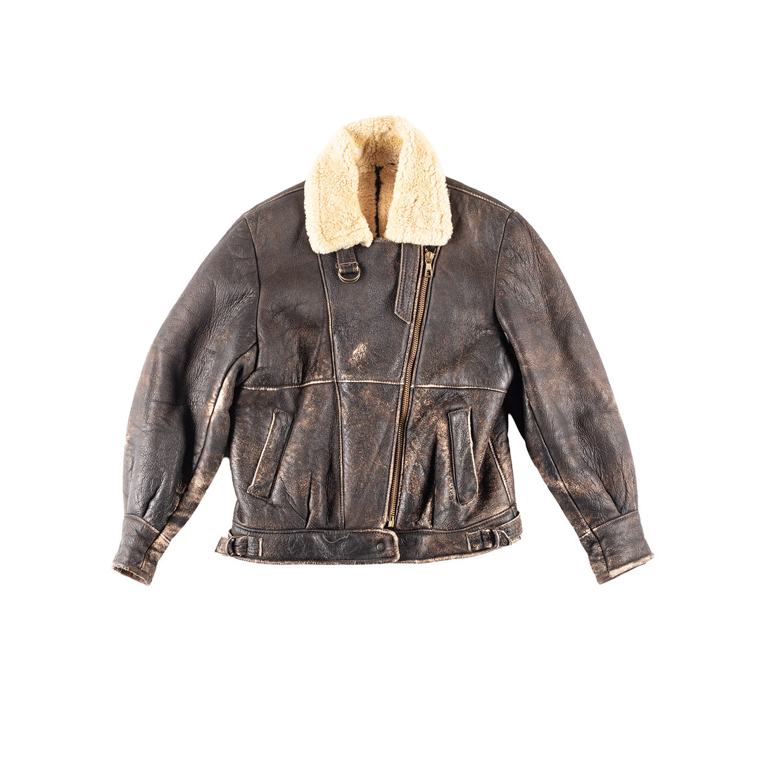 Vintage 70's Men Sheepskin Jacket in Brown