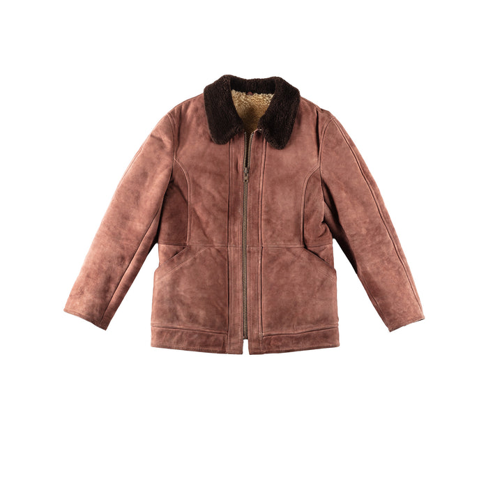 Vintage 90's Men Sheepskin Jacket in RedVN165