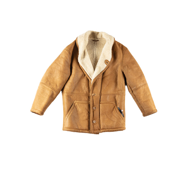 Vintage 80's Men Sheepskin Coat in BrownVN221
