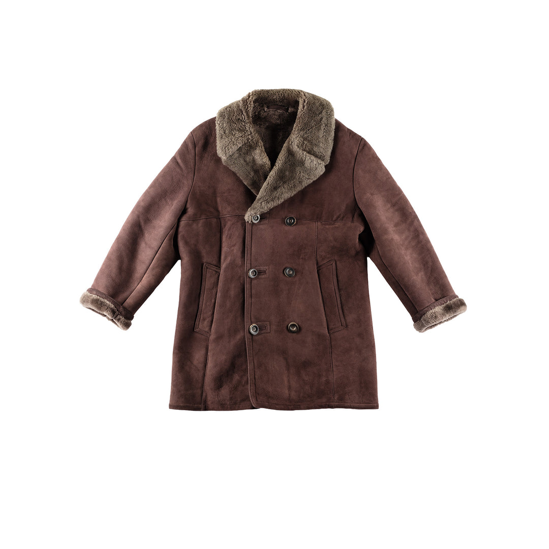 Vintage 70's Men Sheepskin Coat in BrownVN186