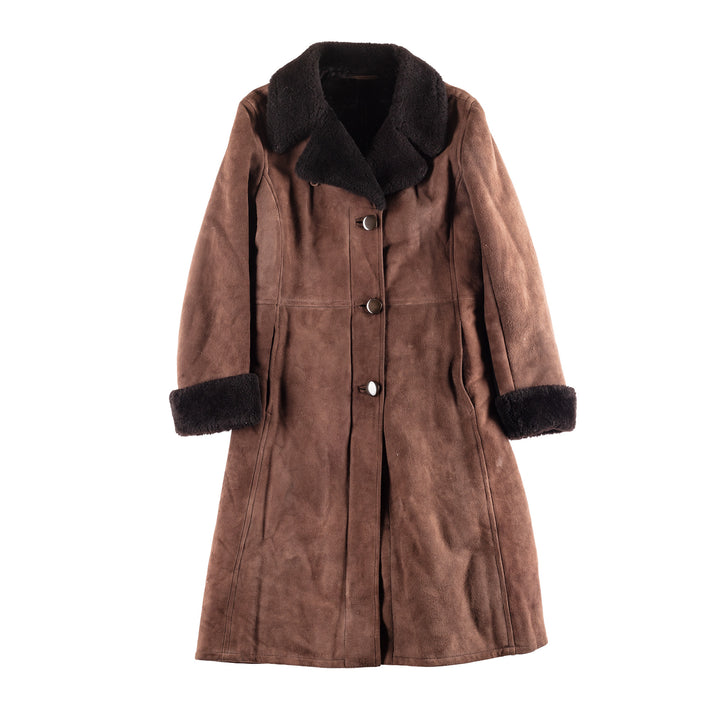 Vintage 90's Women Sheepskin Coat in Brown