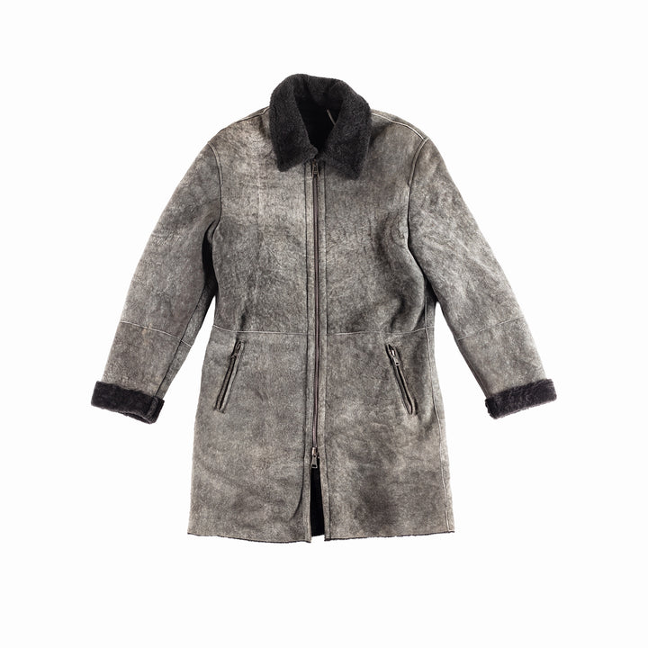 Vintage 00's Women Sheepskin Coat in Gray