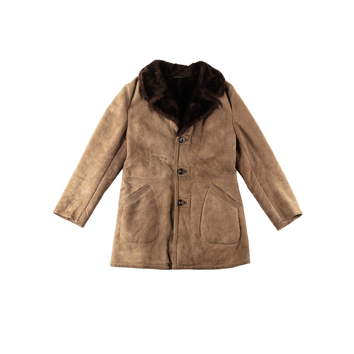 Vintage 80's Men Sheepskin Coat in BeigeVN237