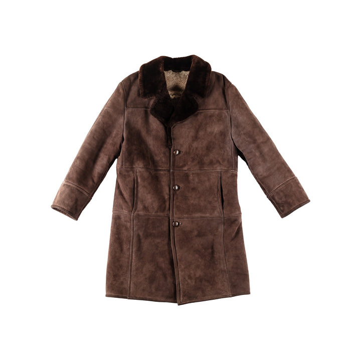Vintage 70's Men Sheepskin Coat in BrownVN130