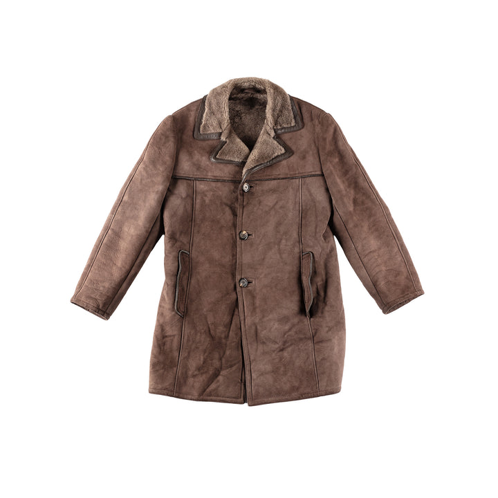 Vintage 70's Men Sheepskin Coat in BrownVN122